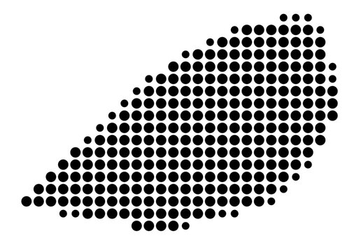 Symbol Map of the Governorate Al Fayyum (Egypt) showing the area with a pattern of black circles
