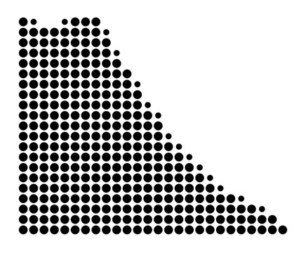 Symbol Map of the Region Anseba (Eritrea) showing the area with a pattern of black circles