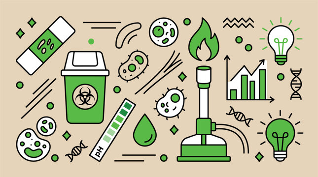 Science and laboratory concept icons with petri dish, microscope and dna for infographic design illustration