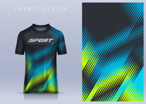 Fabric textile design for Sport t-shirt, Soccer jersey mockup for football club. uniform front view.	