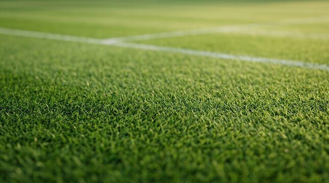 Vibrant green grass texture of an outdoor sports field under natural sunlight, showcasing the perfect surface for athletic competition and play