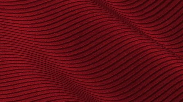 Burgundy Red Fine Wale Corduroy Fabric cascading in rich velvet like waves of ribbed texture and deep wine color tone for luxury autumn jackets