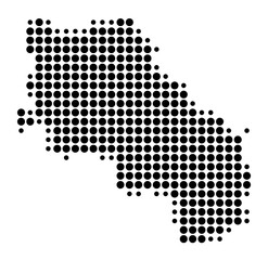 Naklejka premium Symbol Map of the Province Siena (Italy) showing the area with a pattern of black circles