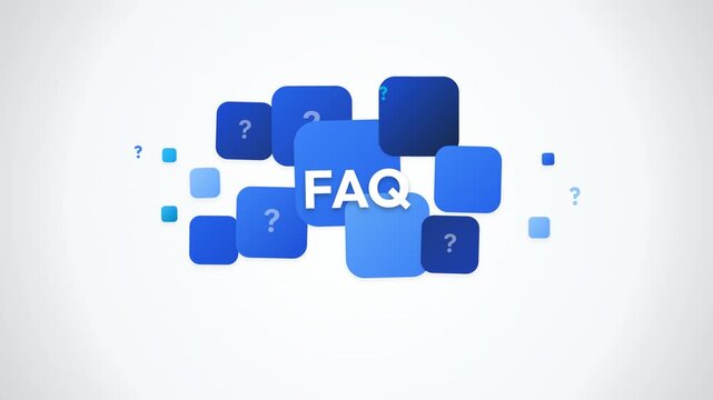 Clean 2D graphic assets featuring a blue "FAQ" helpdesk interface floating with question mark nodes, alongside a vibrant, colorful "WELCOME BACK!" typography text layout with shifting star.