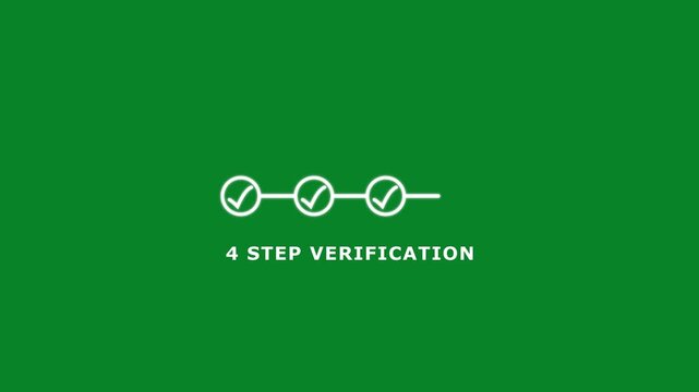 Step Progress Line Checkmark Animation on Black Background Task Completion, Abstract bright check mark icon with step-by-step animation on black background. 4k video