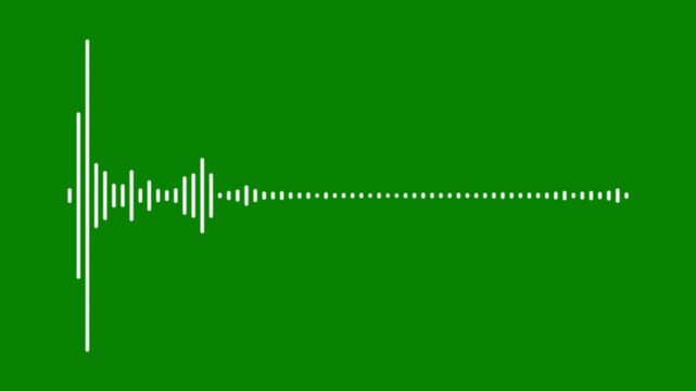 Abstract white waveform equalizer featuring responsive audio frequency patterns and dynamic digital sound visualization on green background for vj loops and podcast intros in 4k.