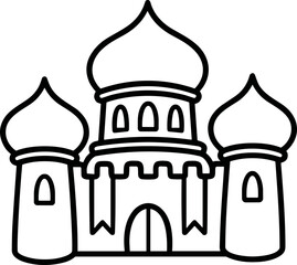 Stylized Castle Outline Icon © masferdi