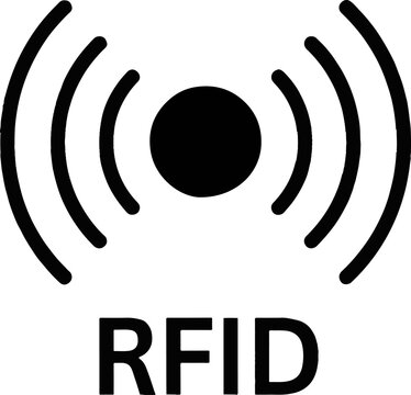 Rfid technology icon wireless communication symbol with central dot and expanding waves