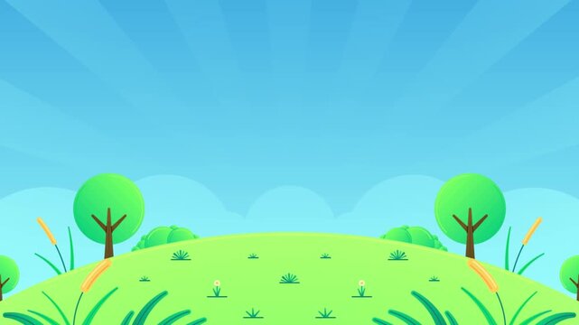 summer landscape with grass and flowers vector background 