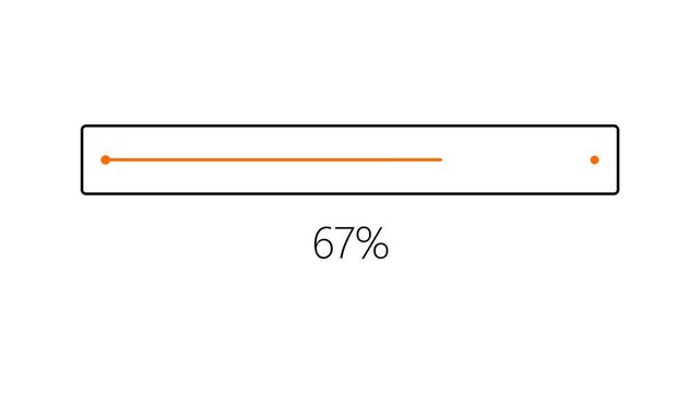 Minimalist Orange Loading Progress Bar with Percentages