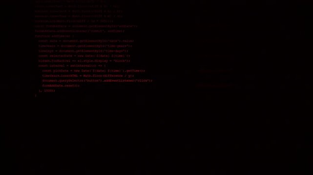 Red Software Hack Concept Displaying Malicious Programming Code on Black Terminal
