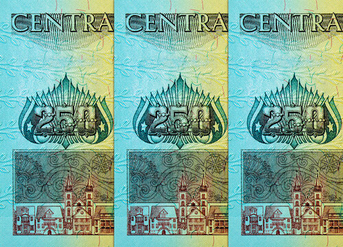 250 Gulden Suriname banknote featuring anti-colonial author Anton de Kom, national currency of Suriname. Vintage money of Suriname