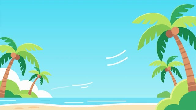 tropics summer beach palm trees landscape