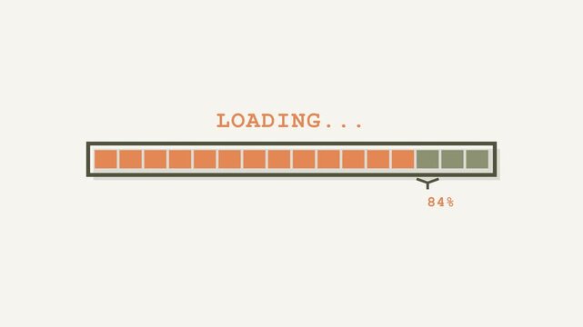 Pixel Art Retro Loading Bar Animation 100 Percent
