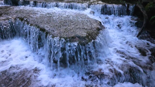 Landscape along a river near San Pedro del Romeral. Pas-Miera region. Pasiegos Valleys. Cantabria. Spain. Europe