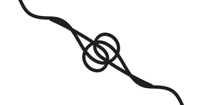 Black wiggly squiggly hand drawn line illustration . vector Illustration . EPS 10