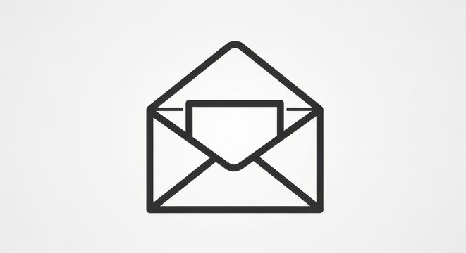 Minimalist line drawing of a sealed envelope icon