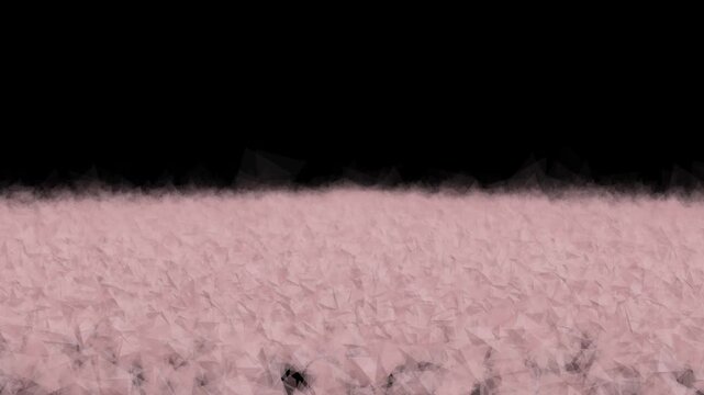 Abstract geometric pink low poly texture field loop animation on black background