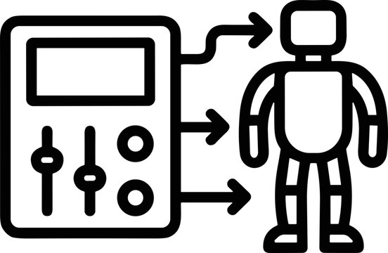 Robot Control Panel Interface with Humanoid Robot Icon