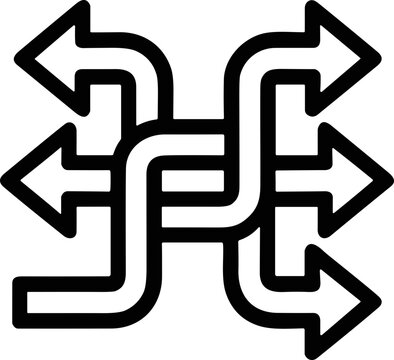 Interconnected Arrows Symbolizing Choices and Divergent Paths