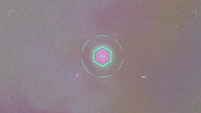 Futuristic HUD interface with digital hexagon data scanning animation
