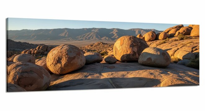 Ancient stone carving depicting a sphinx-like creature in desert terrain