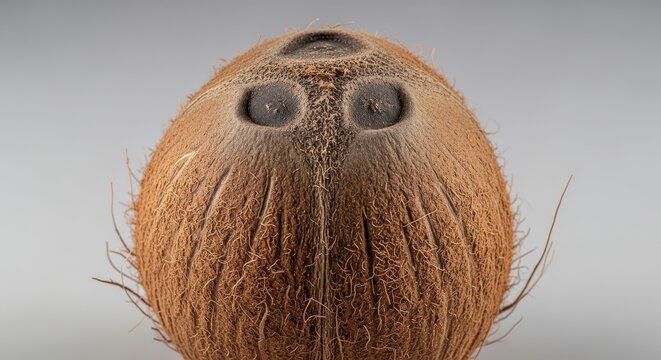 Coconut with whimsical cartoon goggles on top