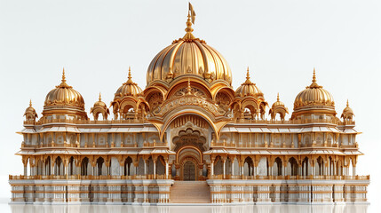 Obraz premium Majestic Hindu Temple Architecture on White Background