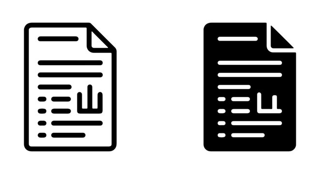 Document Icons, Report Graphics, Data Sheets, Business Analytics Vector Set
