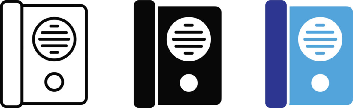 Intercom Icon Vector Line Art Fill Color Illustration Design Communication Device