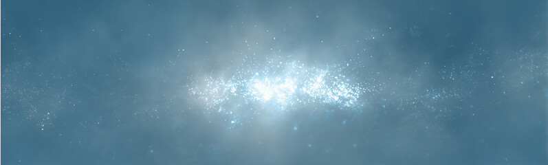 Naklejka premium Deep Blue Cosmic Glow. Glitter Stardust Background PNG. Bright Galaxy Particle Texture