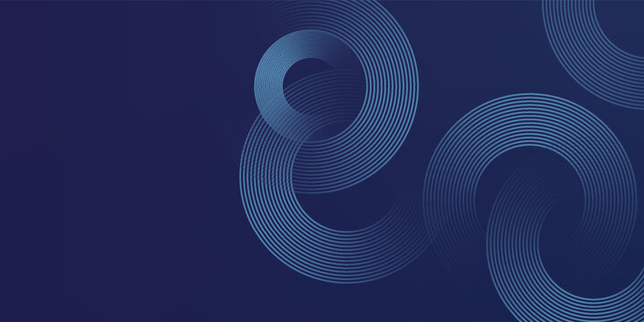 Abstract blue background with blue glowing diagonal geometric lines. Modern shiny blue rounded rectangle lines pattern. Minimalist graphic design. Futuristic technology concept