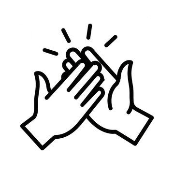 Clapping hands outline icon for achievement and appreciation