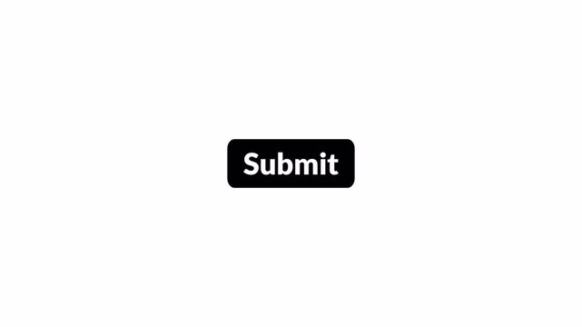 Submit button icon animation  on transparent background. Animation of SUBMIT button with Alpha Channel in 4K Animation