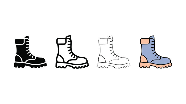 Safety work boot icon evolution editable vector