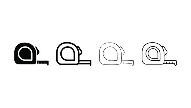 Measuring tape icon evolution editable vector