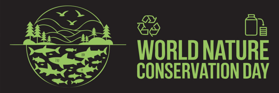 World Nature Conservation Day Green Circular Banner