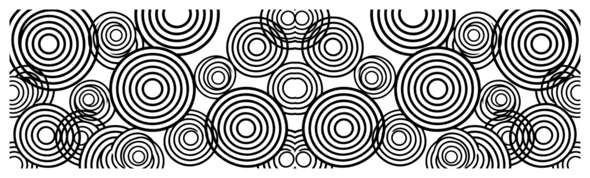 Concentric circles pattern with overlapping geometric rings in modern minimalist style