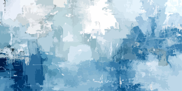 Abstract Blue Strokes Impressionistic Canvas A textured abstract artwork featuring bold, impasto strokes of various blue hues, creating a dynamic and evocative visual composition.