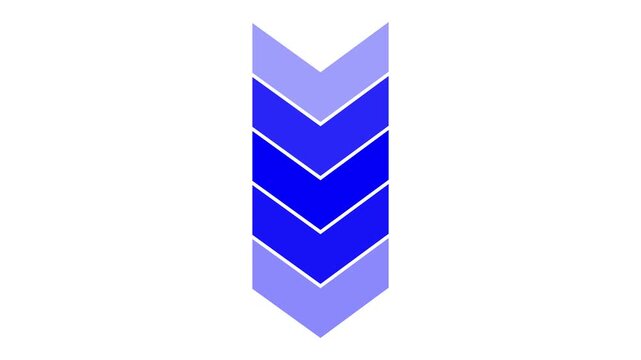 Blue arrow shapes pointing down in a vertical stack design element