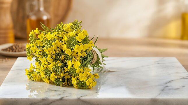 Canola Floral Background for Elegant Organic Product Promotion