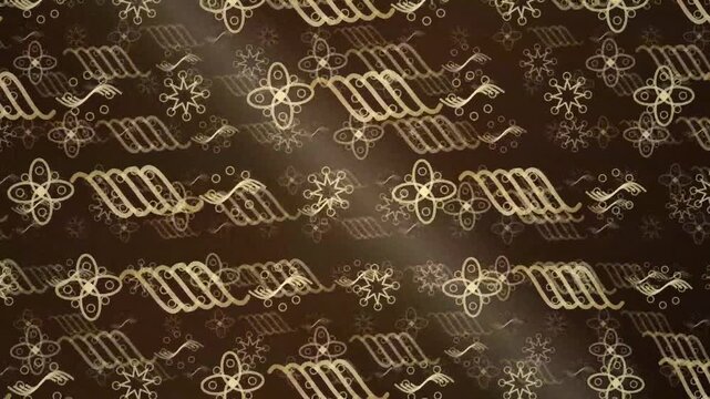 Luxury Gold and Brown Indonesian Batik Pattern Background