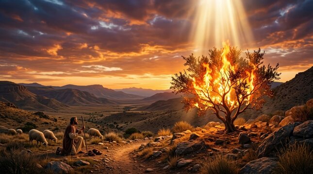 The Burning Bush Divine Revelation on Mount Sinai.