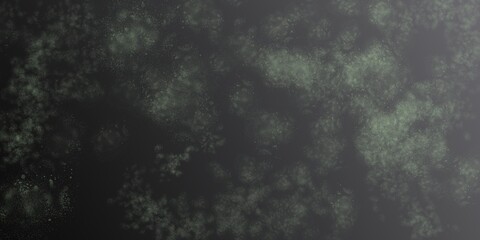 Abstract dark textured background with green scattered speckled particles creating an organic grunge surface. Gradient transitions from dense, dark detail on the left to green tones © Patrick Tappe