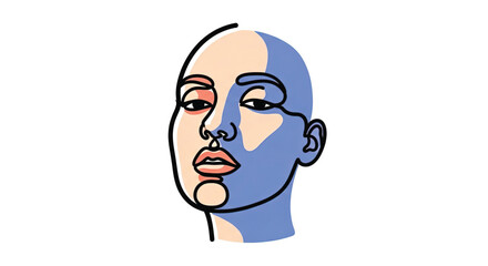 Fototapeta premium Woman Face Portrait Blue Makeup.