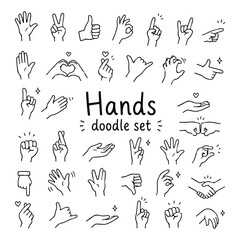 Fototapeta premium hands doodles set. Hand drawn vector doodle set on white background