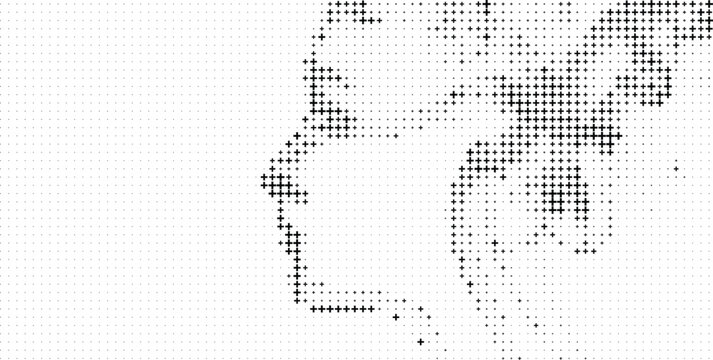 Black Plus Sign and Dot Abstract Pattern White Background, Black Cross Symbol Texture Pattern Background