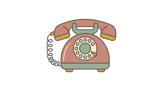 Retro Rotary Dial Telephone, Vintage Communication Device, Pink and Teal Colors