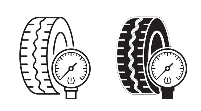 Tire Pressure Monitoring System TPMS Automotive Vector Icon