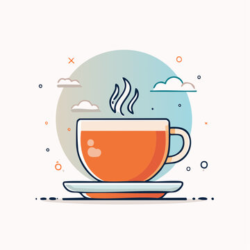 Steaming Cup of Tea Illustration